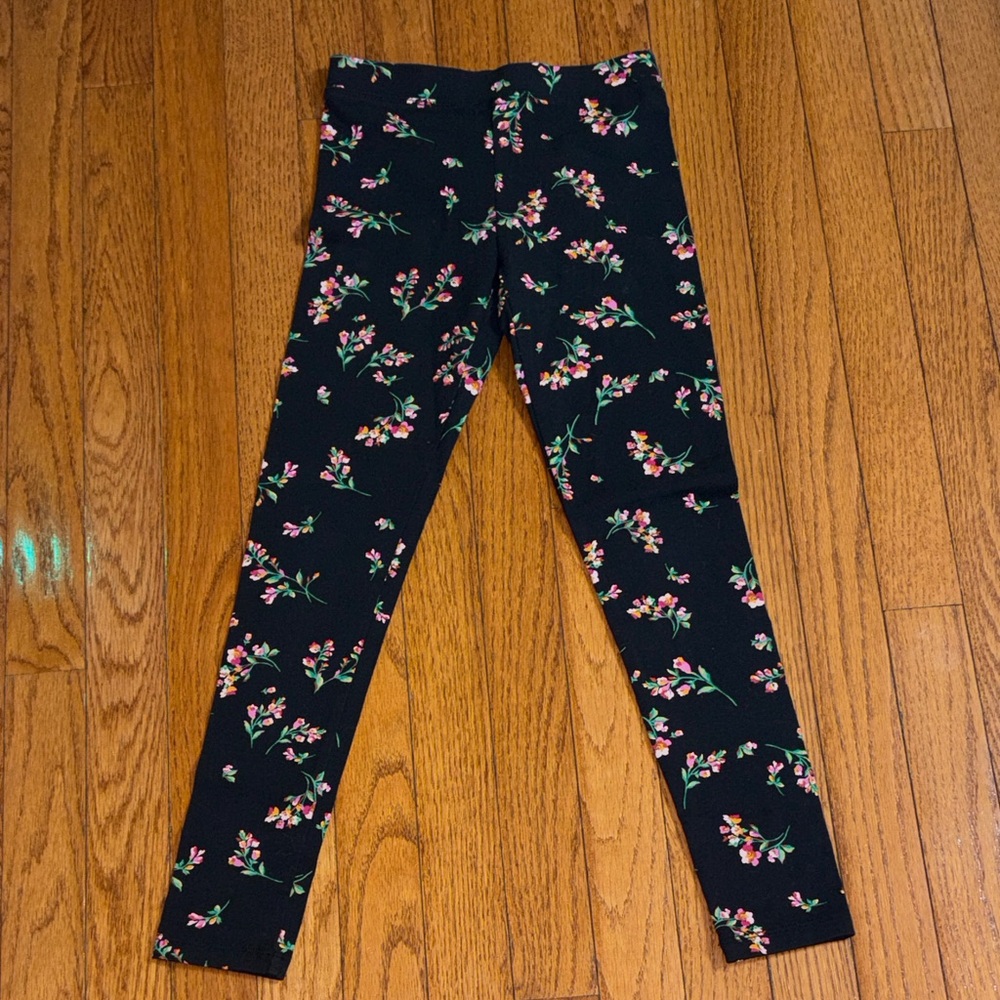 Crewcuts Black Floral Kids Leggings